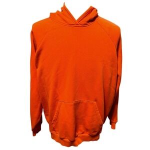 Adidas Mens Orange Hoodie Sweatshirt Pullover Hooded Casual Sportswear Size XL